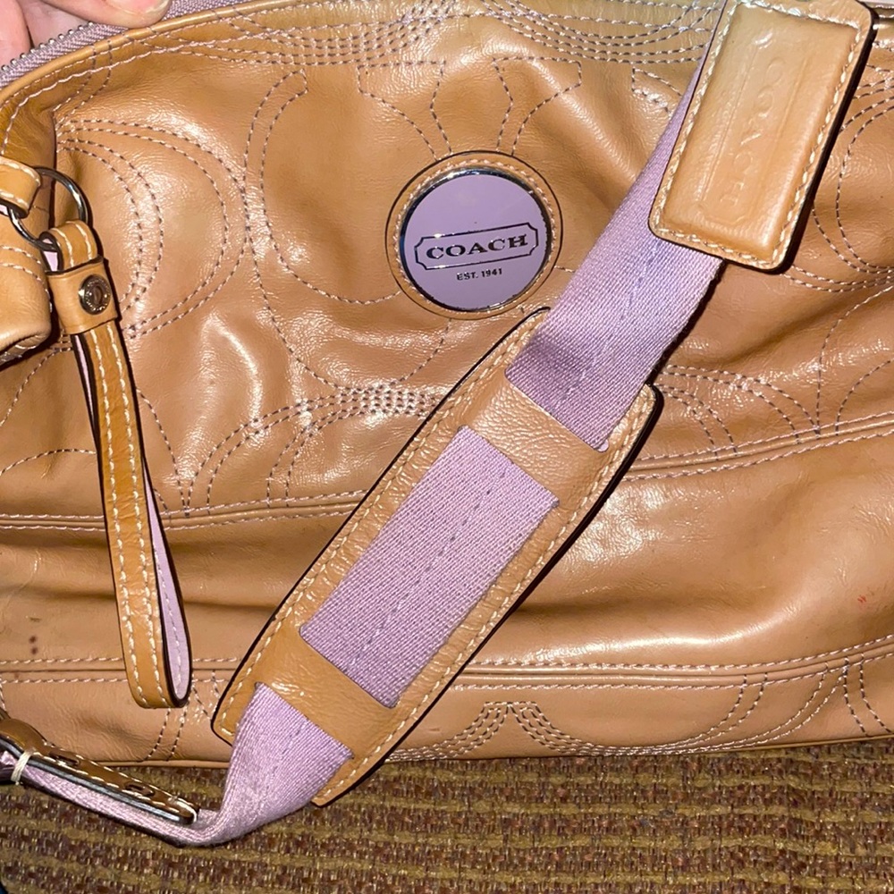Vintage coach Brown Leather signature shoulder bag